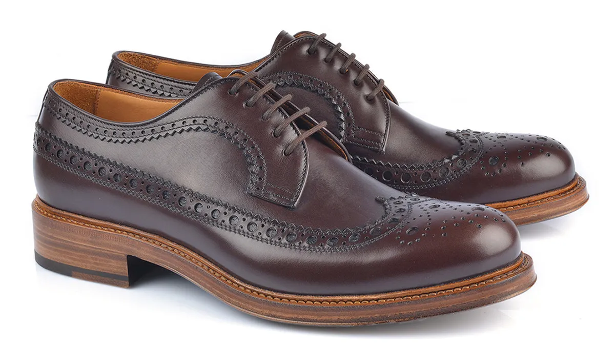 1161 Ettore Derby Brogue Calfskin Leather Brown