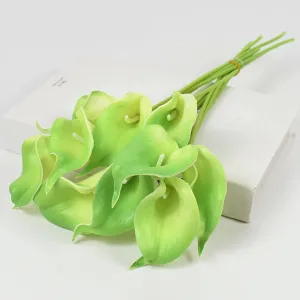 5/10Piece Real Touch Lily Artificial Flowers White Wedding Bouquet Bridal Shower Party Home Flower Decoration Fake Flowers