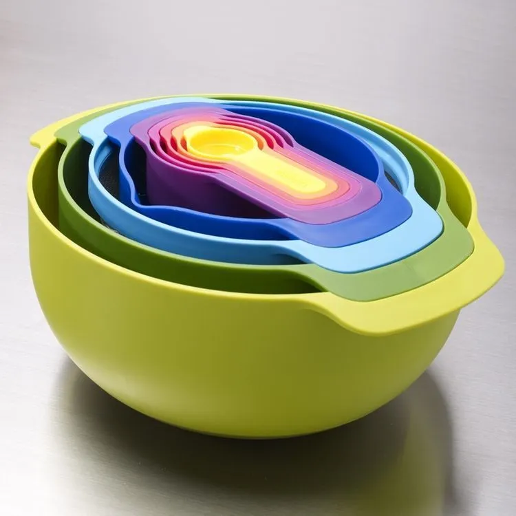 9 Piece Nested Food Preparation Bowl Set - Multicolour