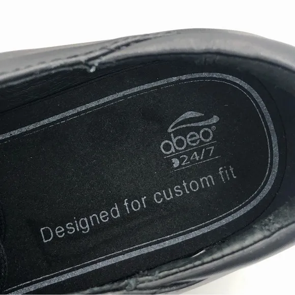 Abeo Dawson Black Leather Orthotic Oxford Dress Shoes Mens Size 8