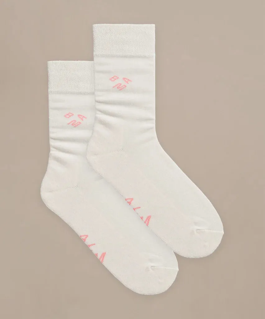 Active Socks in Bright Apricot/Crema by BAM - 2 Pack