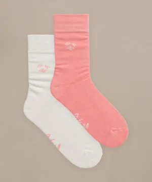 Active Socks in Bright Apricot/Crema by BAM - 2 Pack
