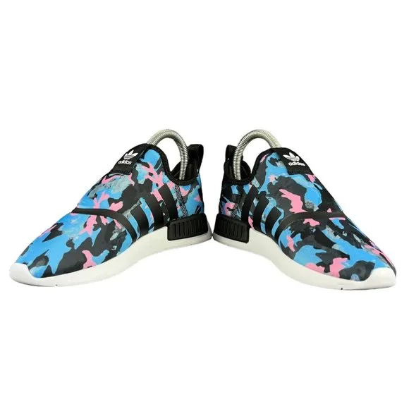 Adidas NMD 360 C Black Blue Pink Camo Slip-On Shoes HP9663 Youth Sizes 12 - 3