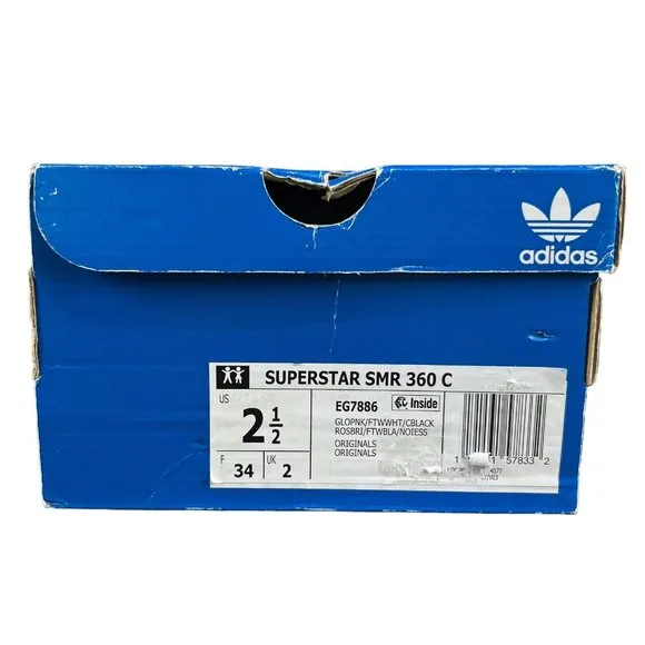 Adidas Superstar SMR 360 C Glow Pink White Slip On Shoes EG7886 Youth Size 2.5