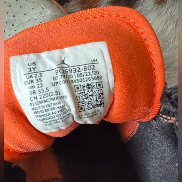 Air Jordan 1 Mid SE PS Turf Orange – Size 3Y