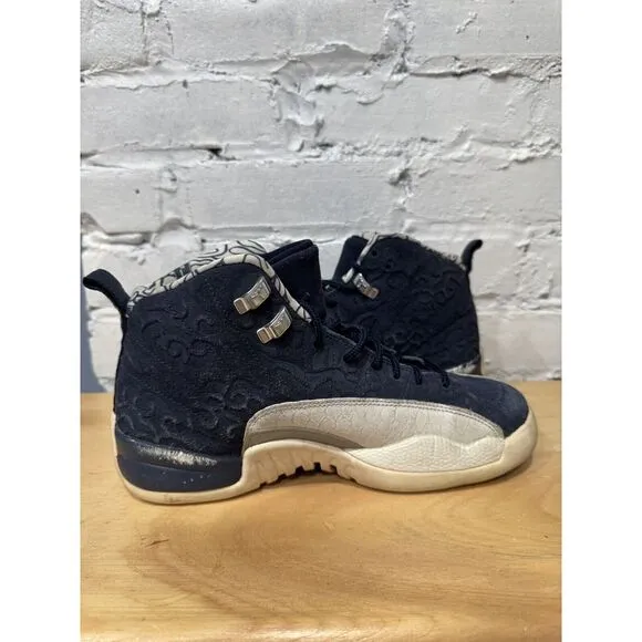 Air Jordan 12 Kids Blue Retro International Flight BV8017-445 Shoes Sz 6.5