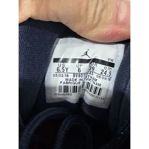 Air Jordan 12 Kids Blue Retro International Flight BV8017-445 Shoes Sz 6.5