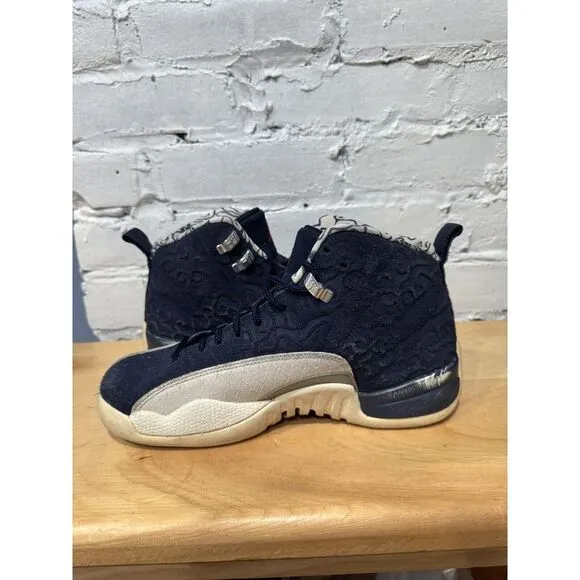 Air Jordan 12 Kids Blue Retro International Flight BV8017-445 Shoes Sz 6.5