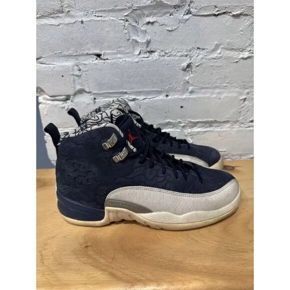 Air Jordan 12 Kids Blue Retro International Flight BV8017-445 Shoes Sz 6.5