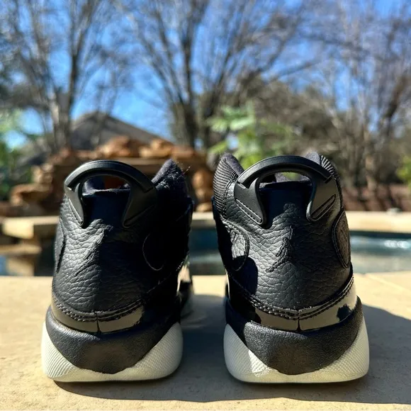 Air Jordan 6 Rings Space Jam Black/White Basketball Kids Shoes - Size 3Y