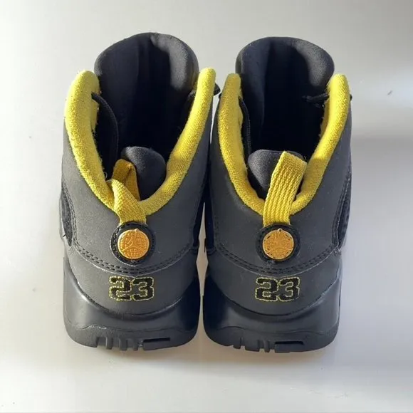 Air Jordan 9 Retro Nike Tennis Shoes High Top Dark Charcoal Sneaker Kids Size 3Y