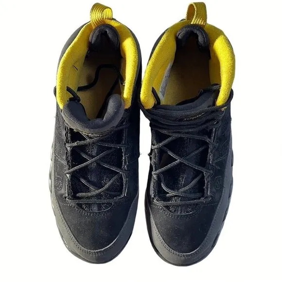 Air Jordan 9 Retro Nike Tennis Shoes High Top Dark Charcoal Sneaker Kids Size 3Y