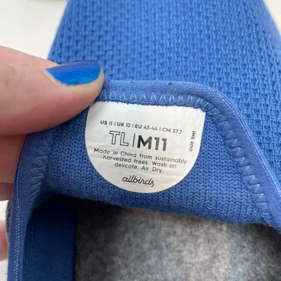 Allbirds Men's Tree Loungers Slip-on Sneakers Kauri Marine Blue Size 11