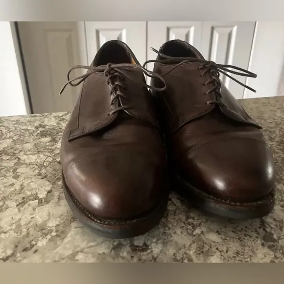 Allen Edmonds Bergland Brown Leather Cap Toe Derby‎ Dress Shoes 9.5 3E #6551 USA
