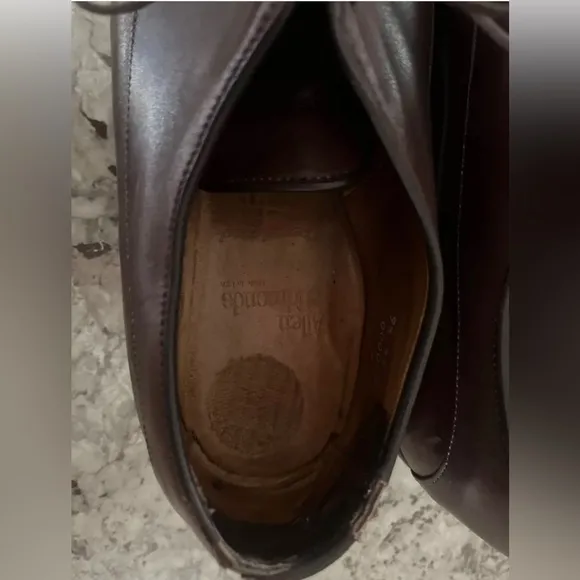 Allen Edmonds Bergland Brown Leather Cap Toe Derby‎ Dress Shoes 9.5 3E #6551 USA