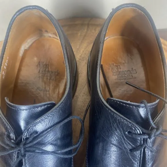 Allen Edmonds Burton Mens Black Size 9.5 Leather Oxford Dress Shoes