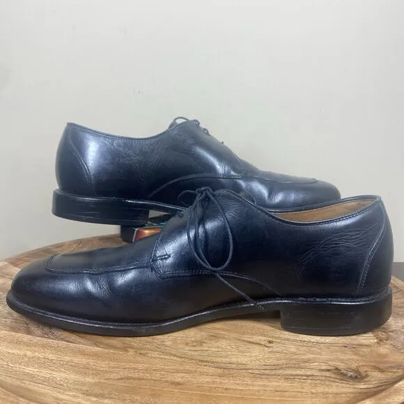 Allen Edmonds Burton Mens Black Size 9.5 Leather Oxford Dress Shoes