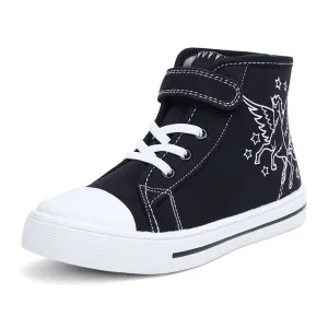 Angel Unicorn High Top Navy Canvas Sneakers