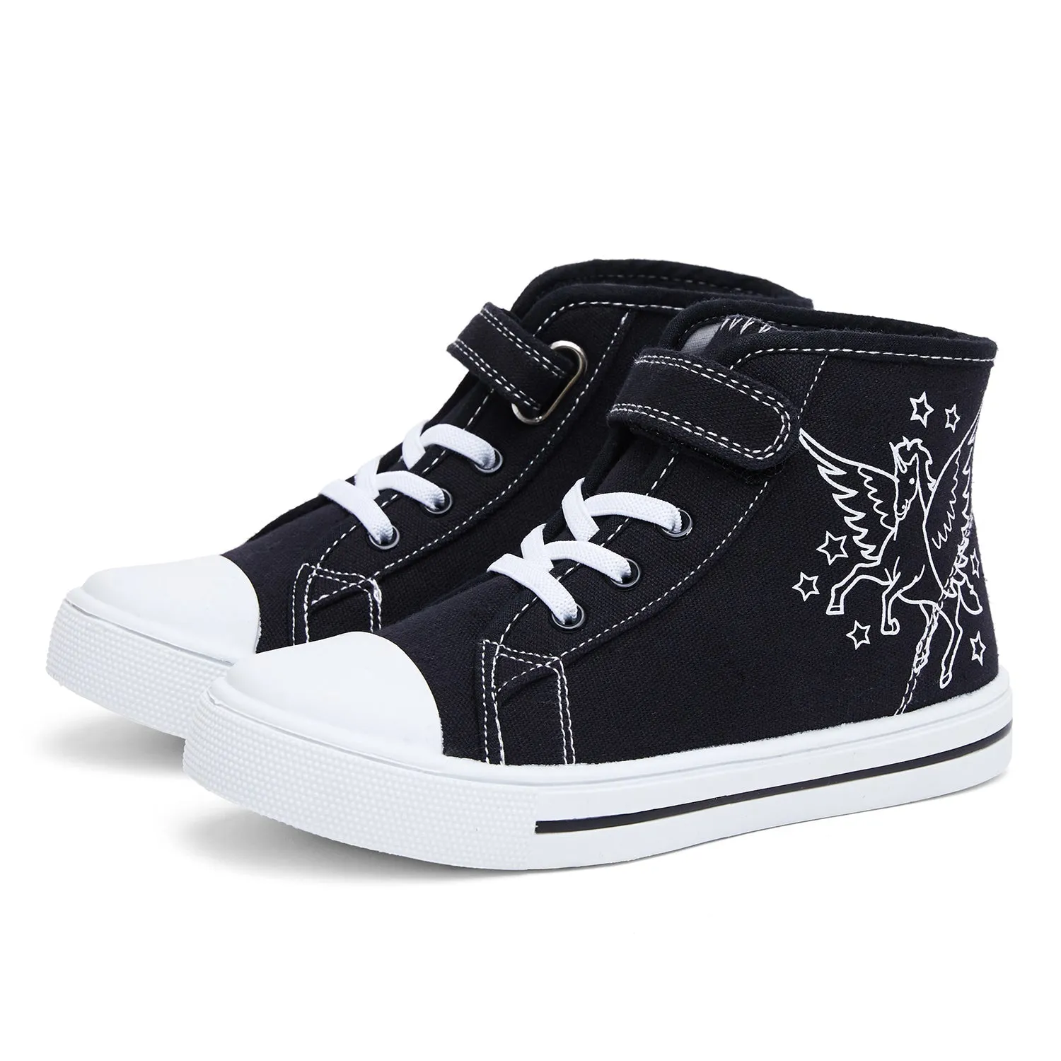 Angel Unicorn High Top Navy Canvas Sneakers