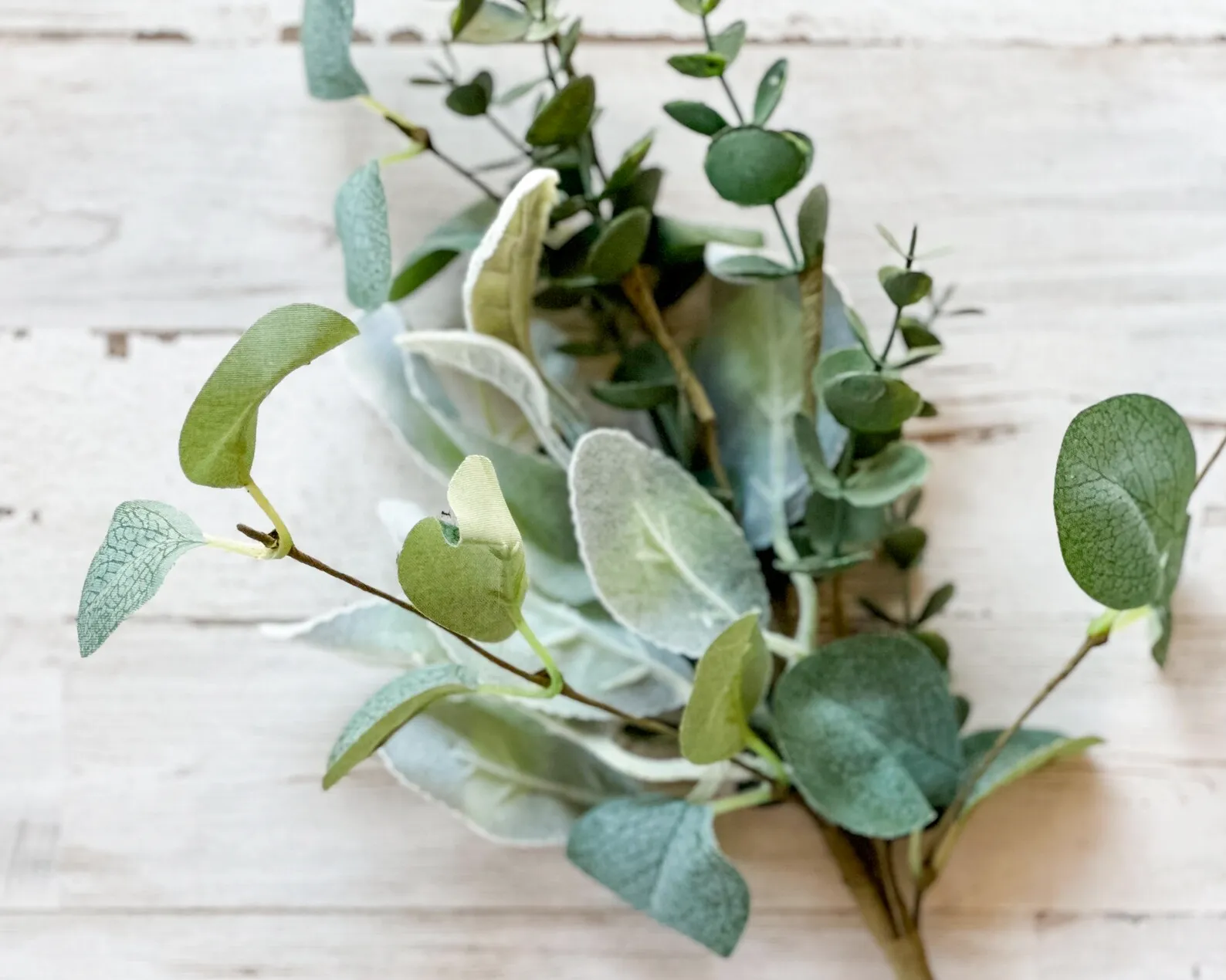 Artificial velvet lamb's ear greenery spray