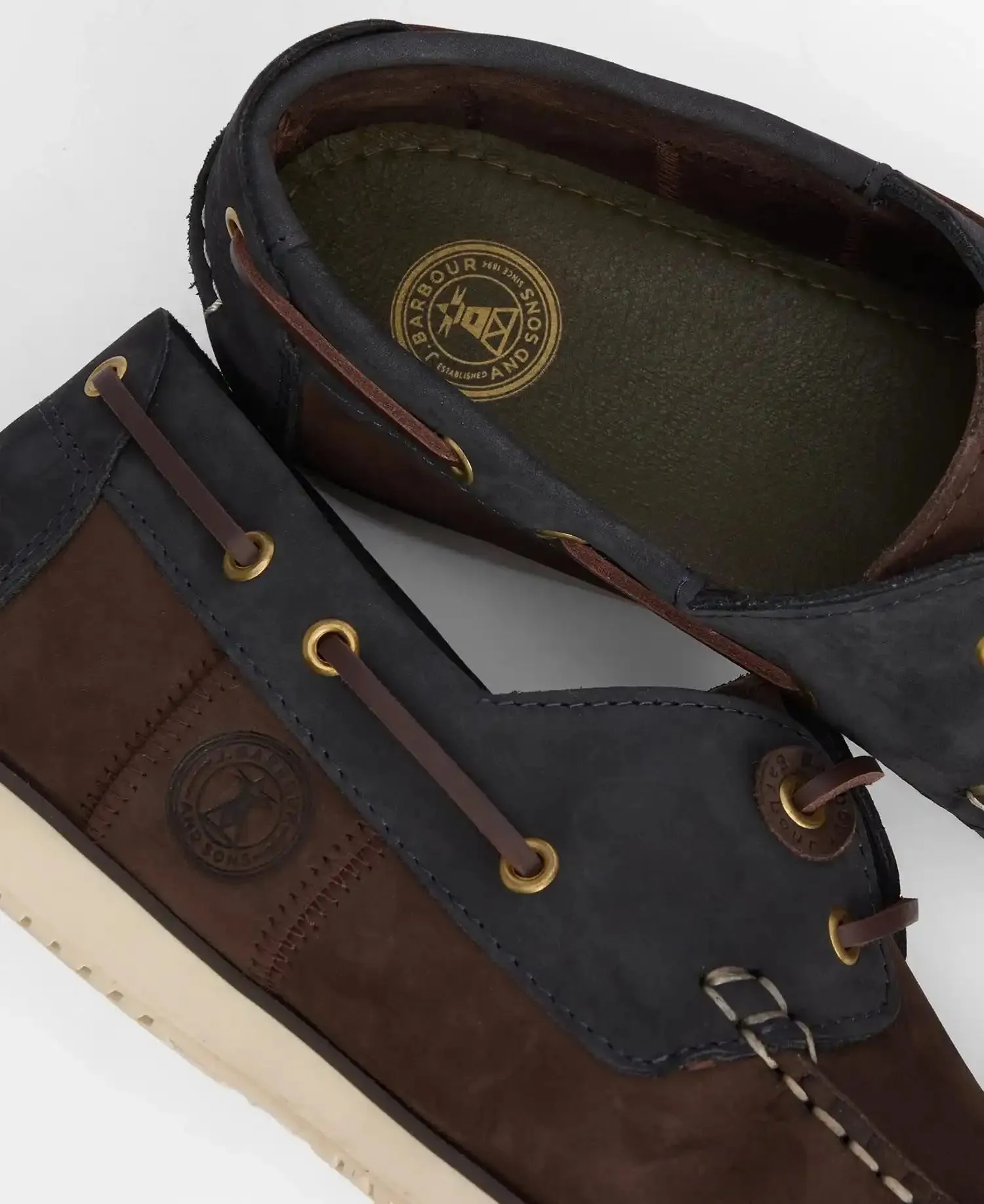 Barbour Mens Wake Boat Shoes Brown/Navy