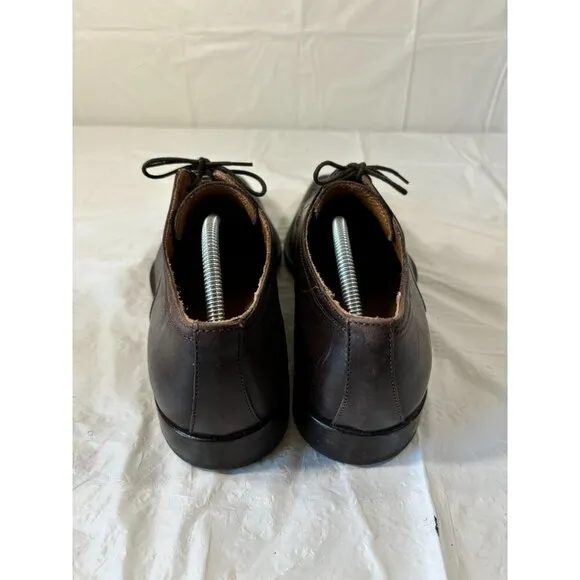 Barneys New York Mens 11 M Brown Leather Square Toe Oxfords Dress Shoes Italy