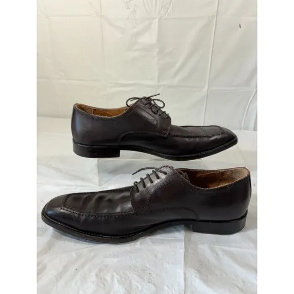 Barneys New York Mens 11 M Brown Leather Square Toe Oxfords Dress Shoes Italy