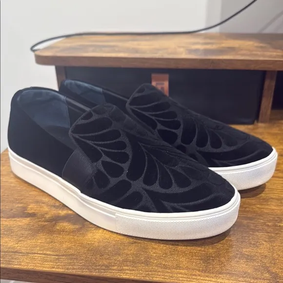 Birdies Black Slip-On Shoes