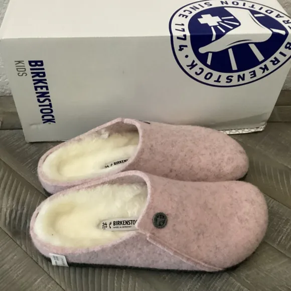 BIRKENSTOCK Kids' Zermatt Genuine Shearling Lined Slipper, size 3-3.5US …