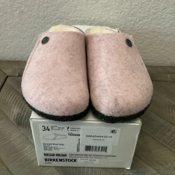 BIRKENSTOCK Kids' Zermatt Genuine Shearling Lined Slipper, size 3-3.5US …