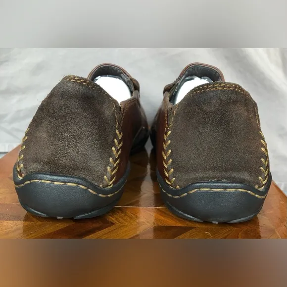 Born brown leather slip on shoes 10