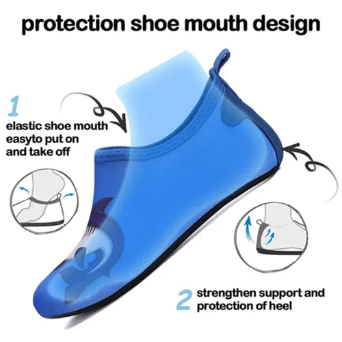 Boys and Girls Beach Water Shoes Blue Shark - Kkomforme