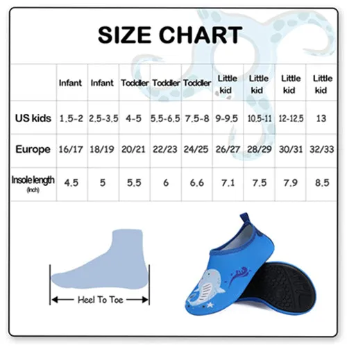Boys and Girls Beach Water Shoes Unicorn Whale - Kkomforme