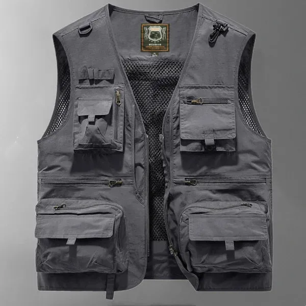 Breathable Mesh Zip Cargo Vest