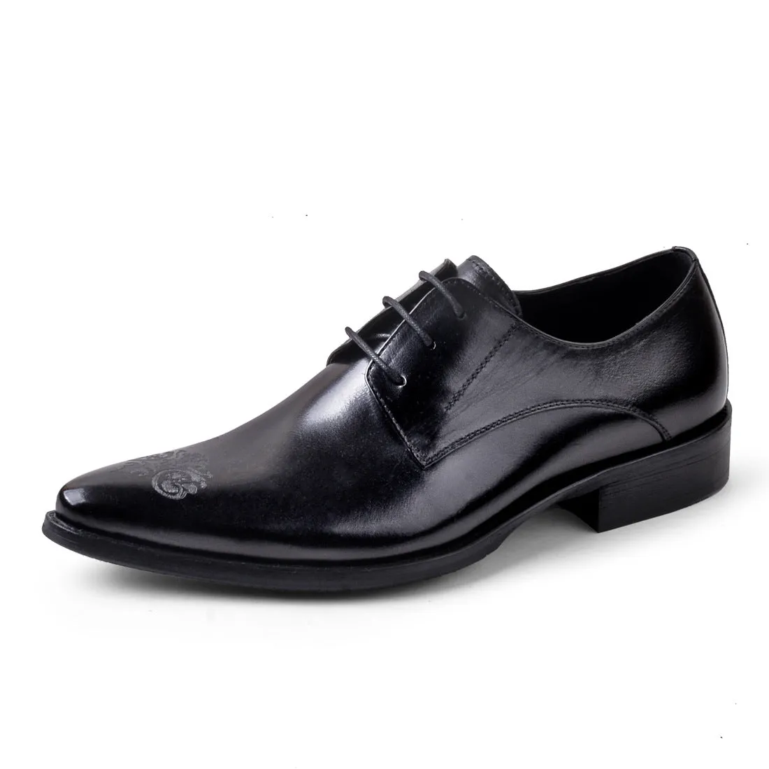 British Business Dress Leather Shoes Men's Breathable Genuine Cattlehide Leather Surface Casual Work Shoes Pointed Toe Carved Men's Shoes25829