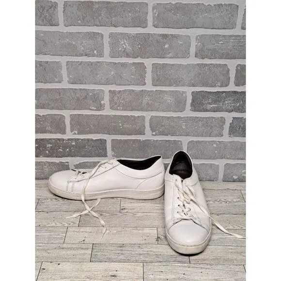 Bruno Magli Mens White Leather Casual Sneakers Shoes Size 10M‎