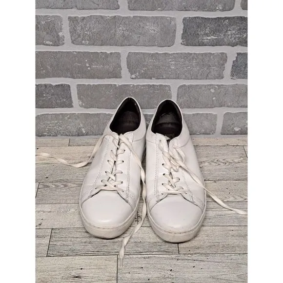 Bruno Magli Mens White Leather Casual Sneakers Shoes Size 10M‎