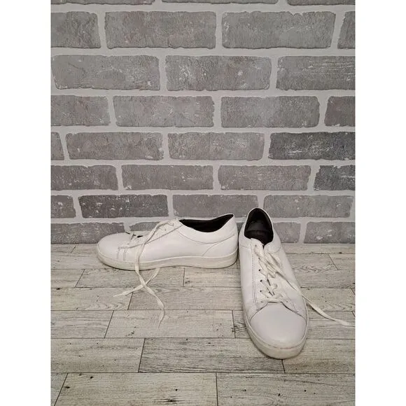 Bruno Magli Mens White Leather Casual Sneakers Shoes Size 10M‎