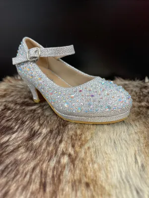 Cami Silver Rhinestone Girl Shoes