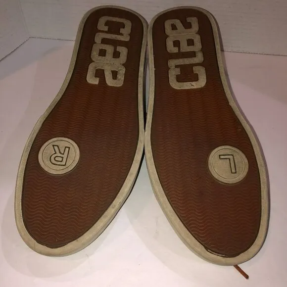 CLAE Diego Trainer Leather Lace Up Tennis Shoes Size 13 Caramel Brown Sneakers
