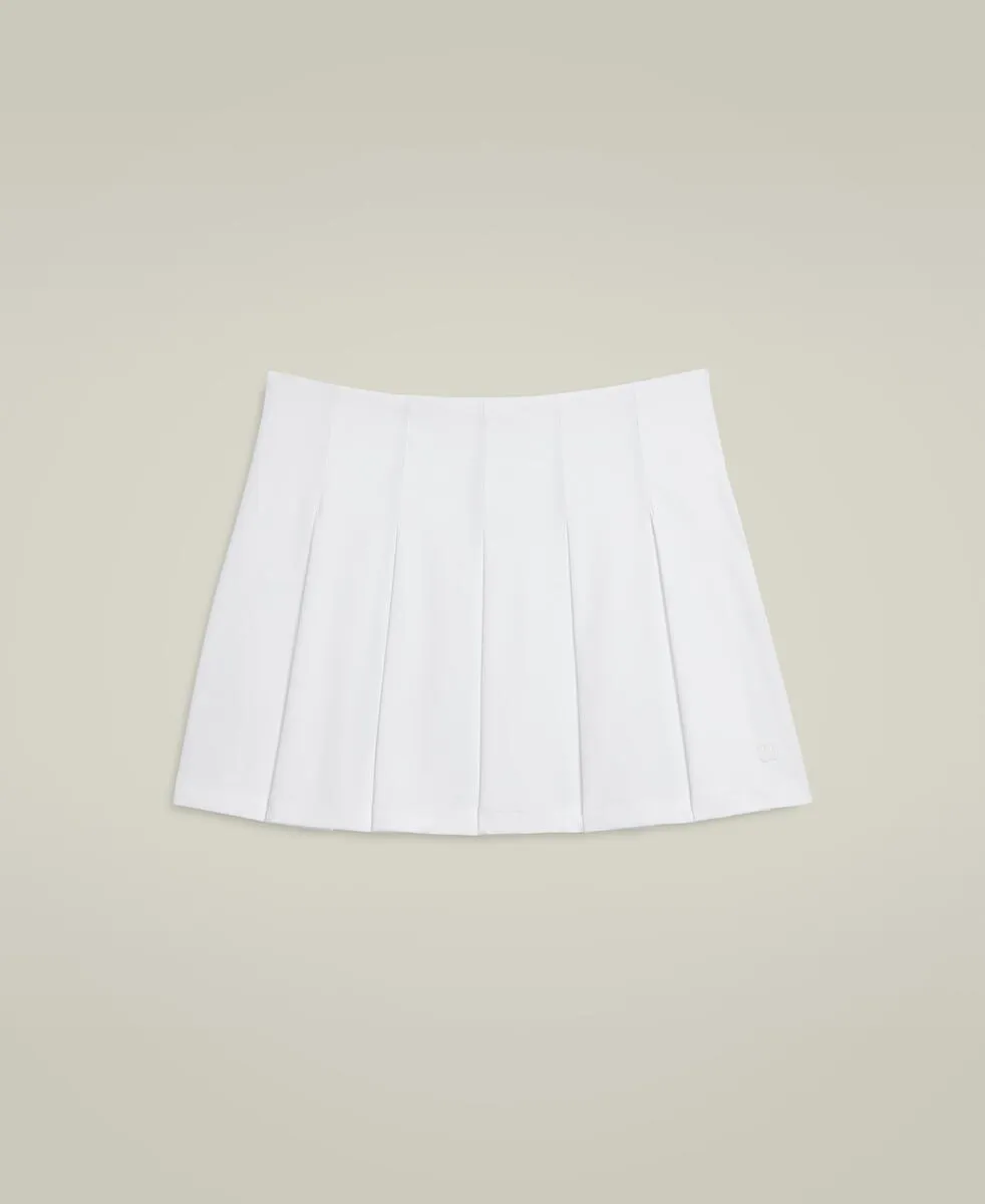 Classic Pleated Mini Skirt - Bright White