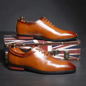Classic Retro Brogue Men Flats Party Dress Shoes