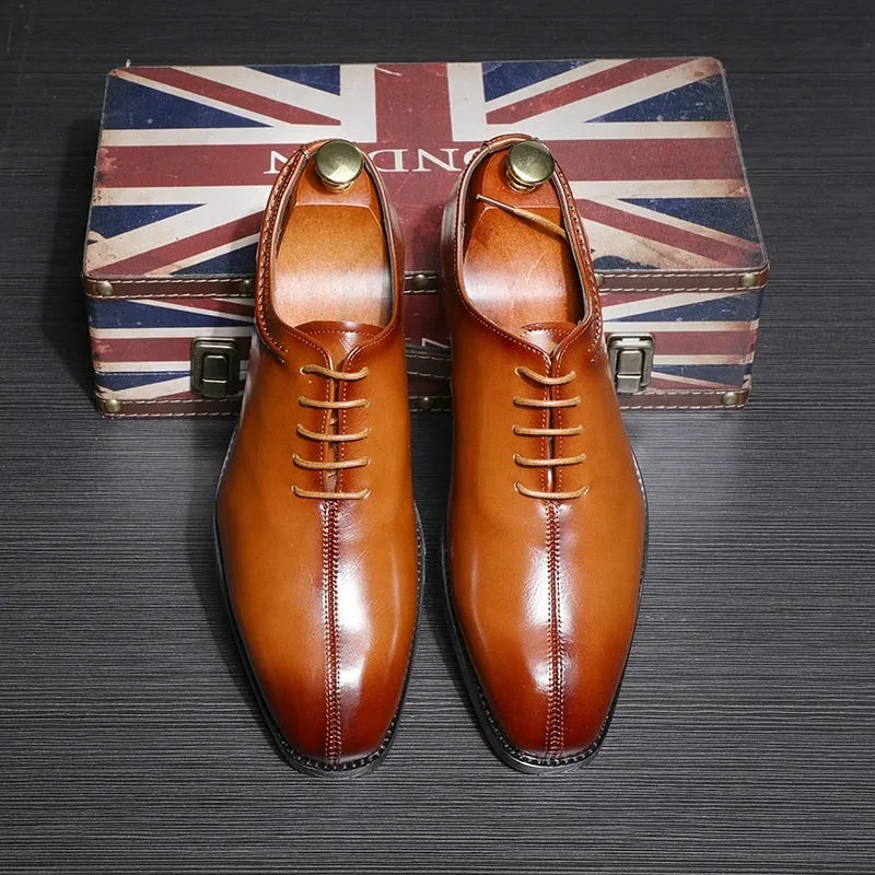 Classic Retro Brogue Men Flats Party Dress Shoes