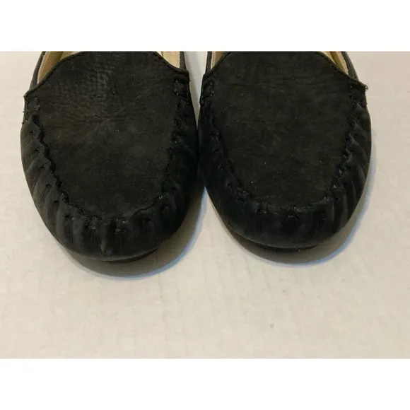 Cole Haan Carey Venetian Womens Moccasin Shoes Size 8.5 Black Nubuck