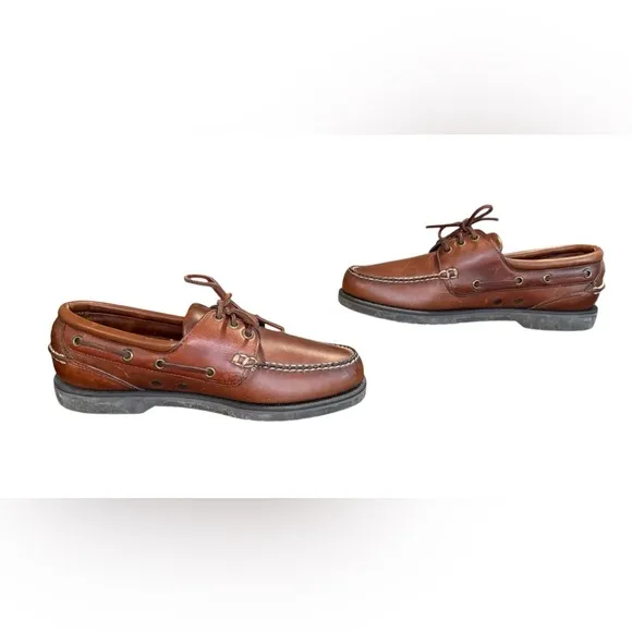 Cole Haan Genuine Handsewn Brown Leather Boat Shoes Men's 9.5