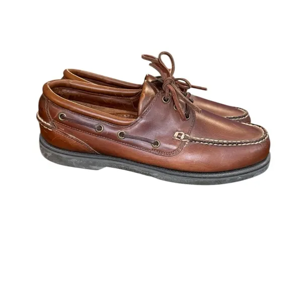 Cole Haan Genuine Handsewn Brown Leather Boat Shoes Men's 9.5