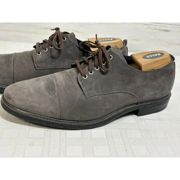 Cole Haan Grand OS Men's Shoes Gray Leather Lace Up Oxford Cap Toe Size 10.5 M