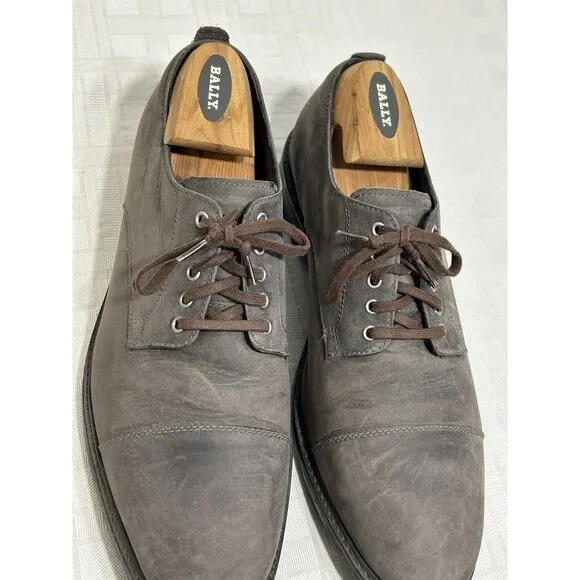 Cole Haan Grand OS Men's Shoes Gray Leather Lace Up Oxford Cap Toe Size 10.5 M