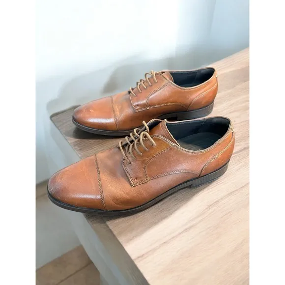 Cole Haan Grand ØS Men's Cap Toe Oxford Shoes Size 12 M - Tan Brown Leather