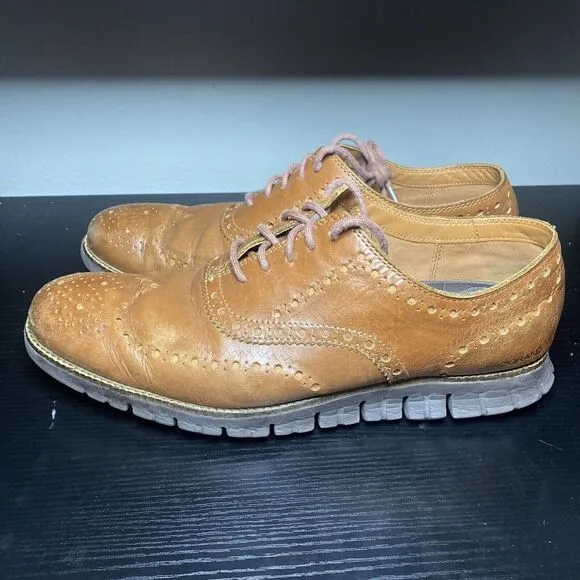 Cole Haan  Zerogrand Wingtip Oxford Shoes Mens Sz 11 M Brown Leather C29411